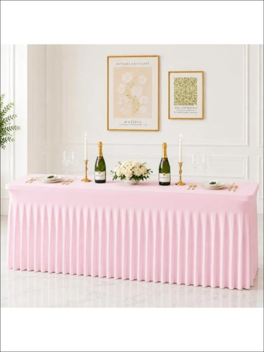 6 Pack Stretch Spandex Fitted Tablecloths 6ft Rectangle Wrinkle Free